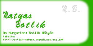 matyas botlik business card