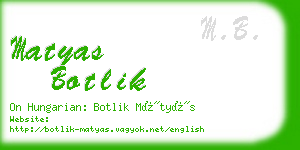 matyas botlik business card